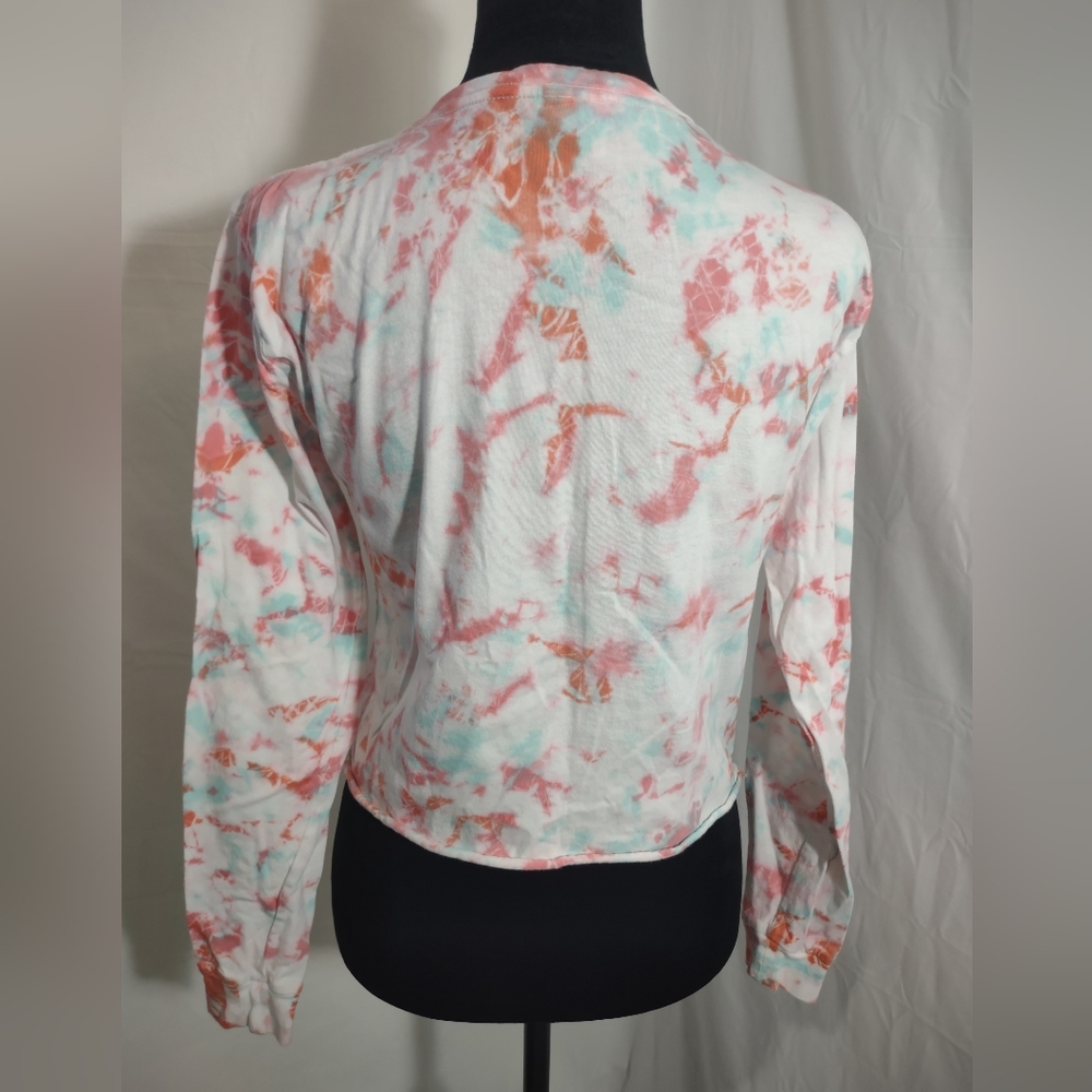VICTORIA'S SECRET PINK Women's Long Sleeve Tie Dyed Cropped Top Size XS - Picture 2 of 6